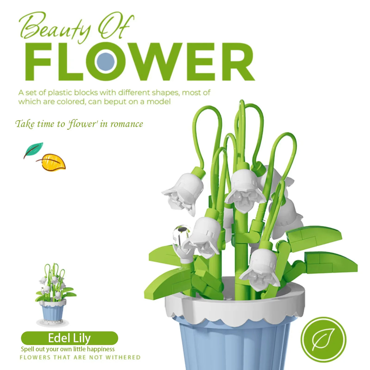 Flower Building Blocks Potted Plant Set for Home Decor