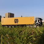 1/50 Simulation Large Truck Toy Car Model Alloy Diecast Transport Container Vehicle Car For Boy Gifts with Sound Light Pull Back