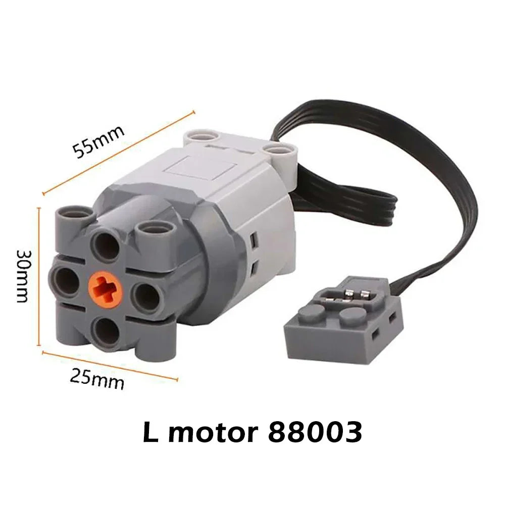 MOC Power Functions Servo Train Motor Battery Box Switch Light IR Remote Control Receiver Technical Parts Set Building Blocks