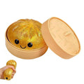 Dumpling Squishy Toy – Bao Bun Squeeze Fidget with Steamer