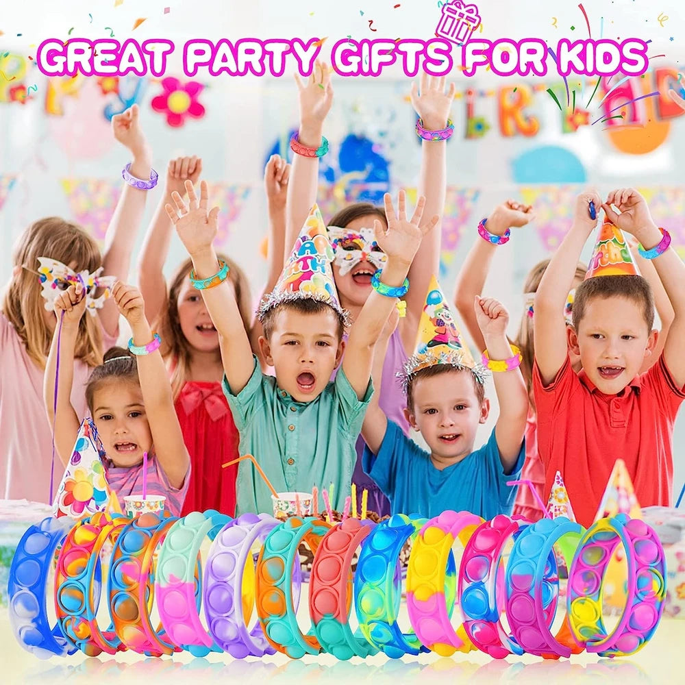Pop Fidget Bracelet – 12PCS Push Pop Sensory Party Favors