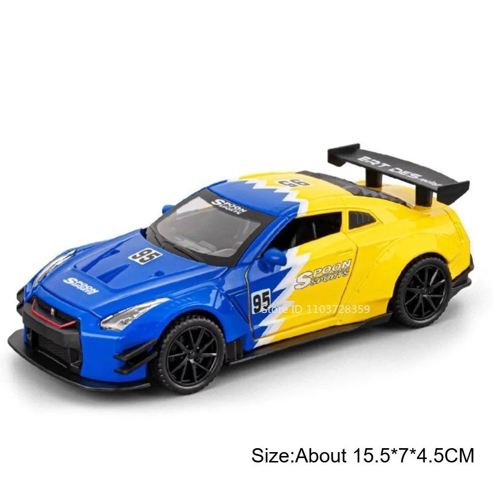 1:32 Diecast Sports Car – Sound & Light Pull Back Model