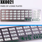1:64 Alloy Car Model Alexen XK0001-XK0023 Metal License Plate Number Plate 1/64 Model Accessories Making Tools Hobbyist DIY