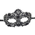 Black Lace Masquerade Eye Mask Hollow Out Venetian Mask Adjustable Ribbon Tie Halloween Carnival Party Cosplay Costume Accessory