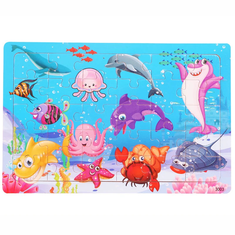 Wooden Jigsaw Puzzle – 30-Piece Animal Toy