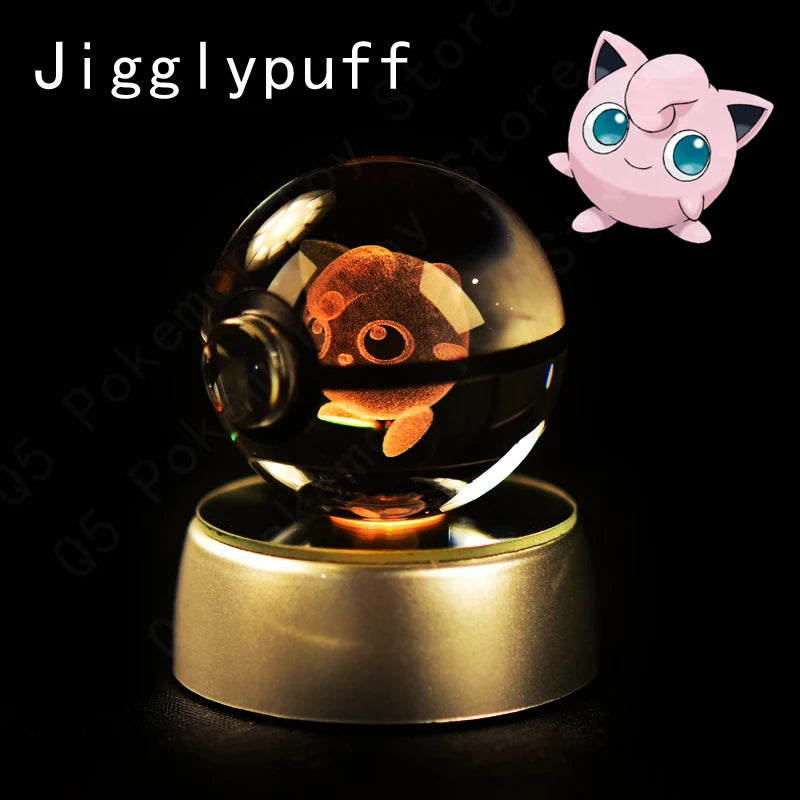 3D Crystal Ball Night Light Glass LED Collectible Lamp