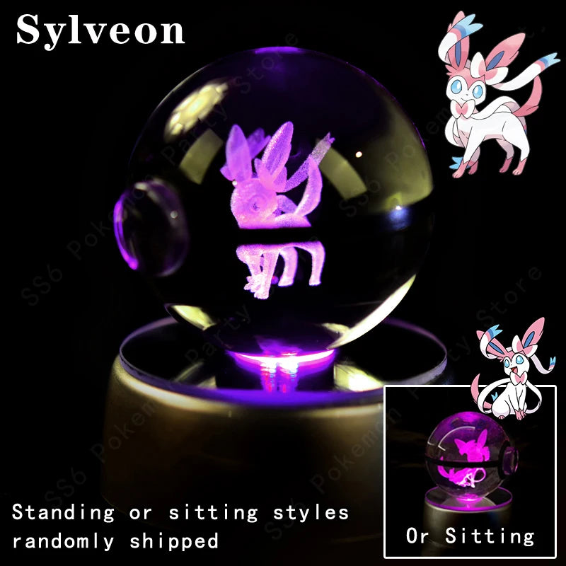 3D Crystal Ball Night Light – Glass LED Display Lamp