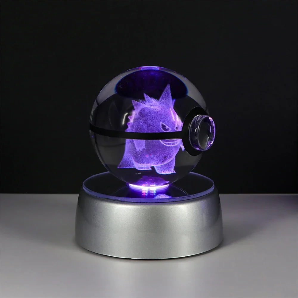 3D Crystal Ball Night Light – LED Decorative Display Lamp
