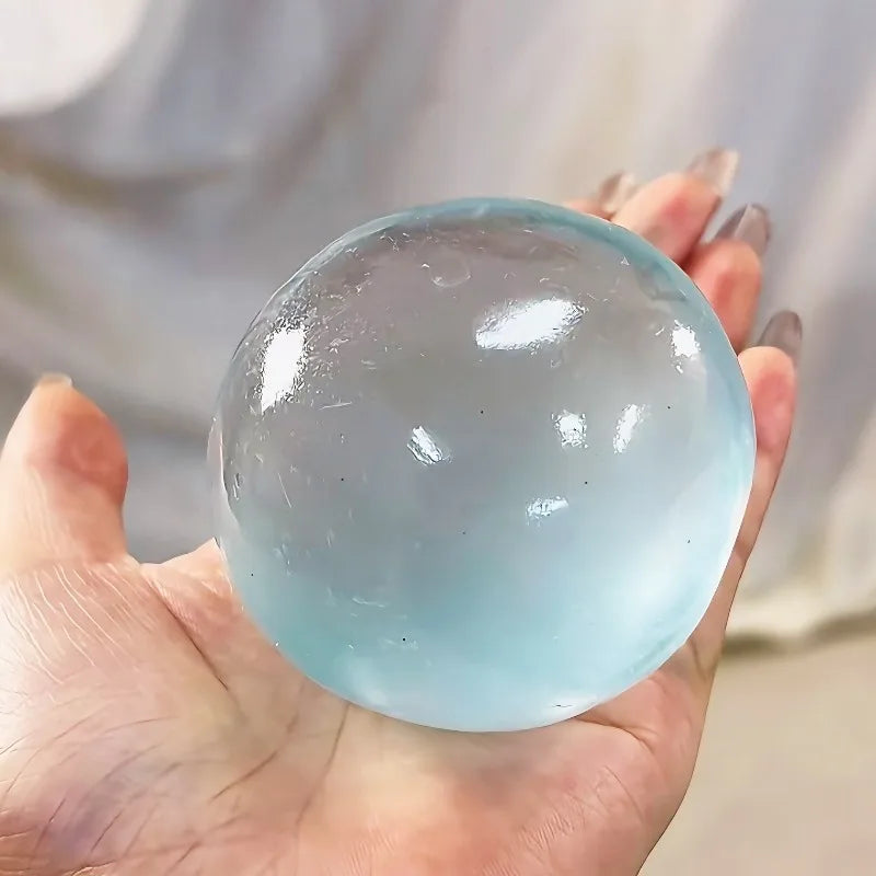 Blue Maltose Squishy Toy – Transparent Mochi Fidget Ball