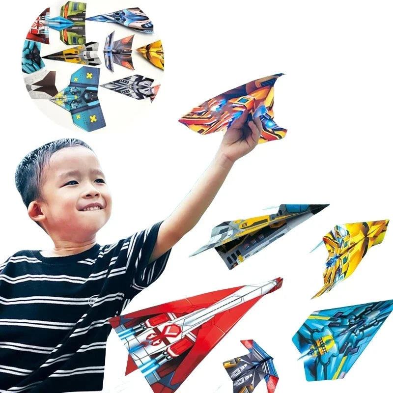 36Pcs DIY Children's Origami Airplane Parent-Child Full-Color Handmade Toy Airplane Educational Toy Hands-On Ability Puzzle Toy