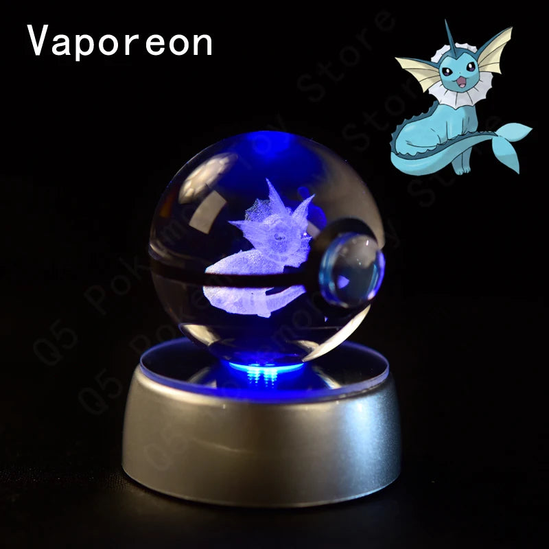 3D Crystal Ball Night Light Glass LED Collectible Lamp