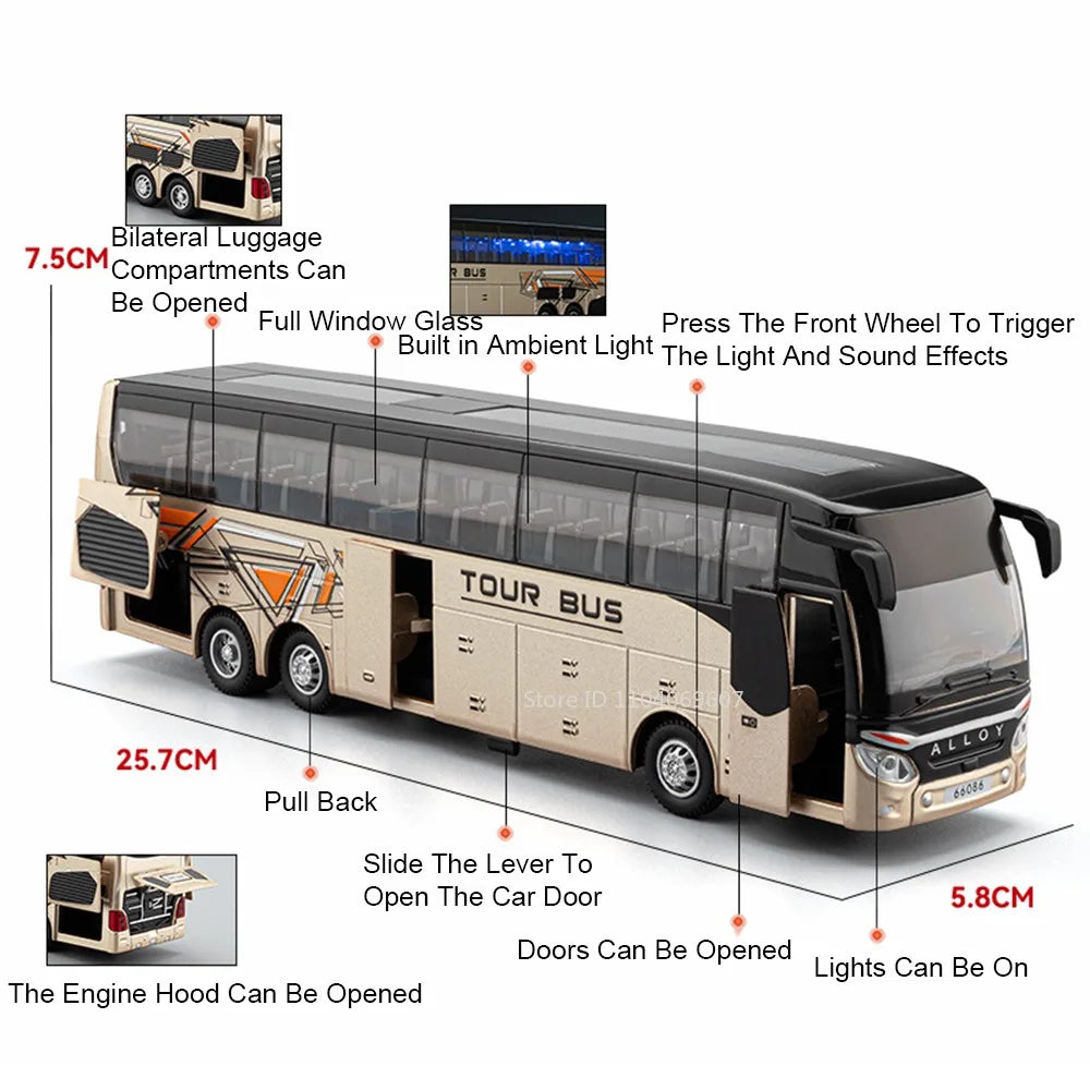 1:30 Diecast Bus – Alloy Double Decker Model