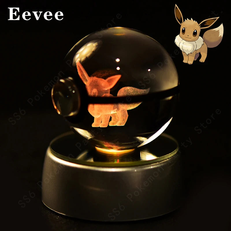 3D Crystal Ball Night Light Glass LED Collectible Lamp