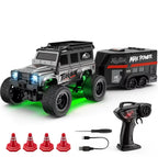 Mini RC Car 1:64 Off-Road Climbing Vehicle with Trailer