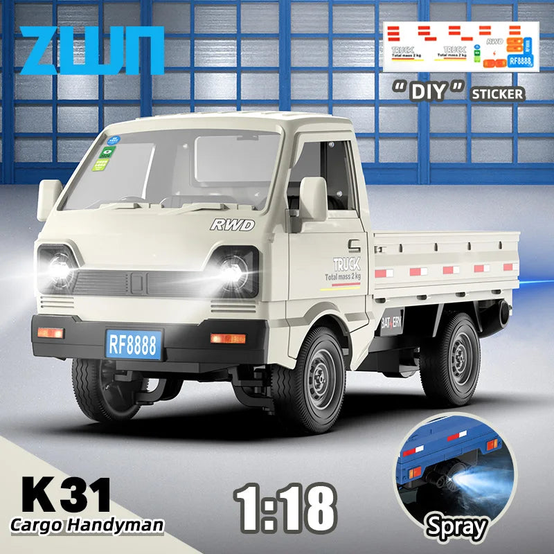Mini Remote Control Truck 1:18 RC Cargo Van with LED Lights
