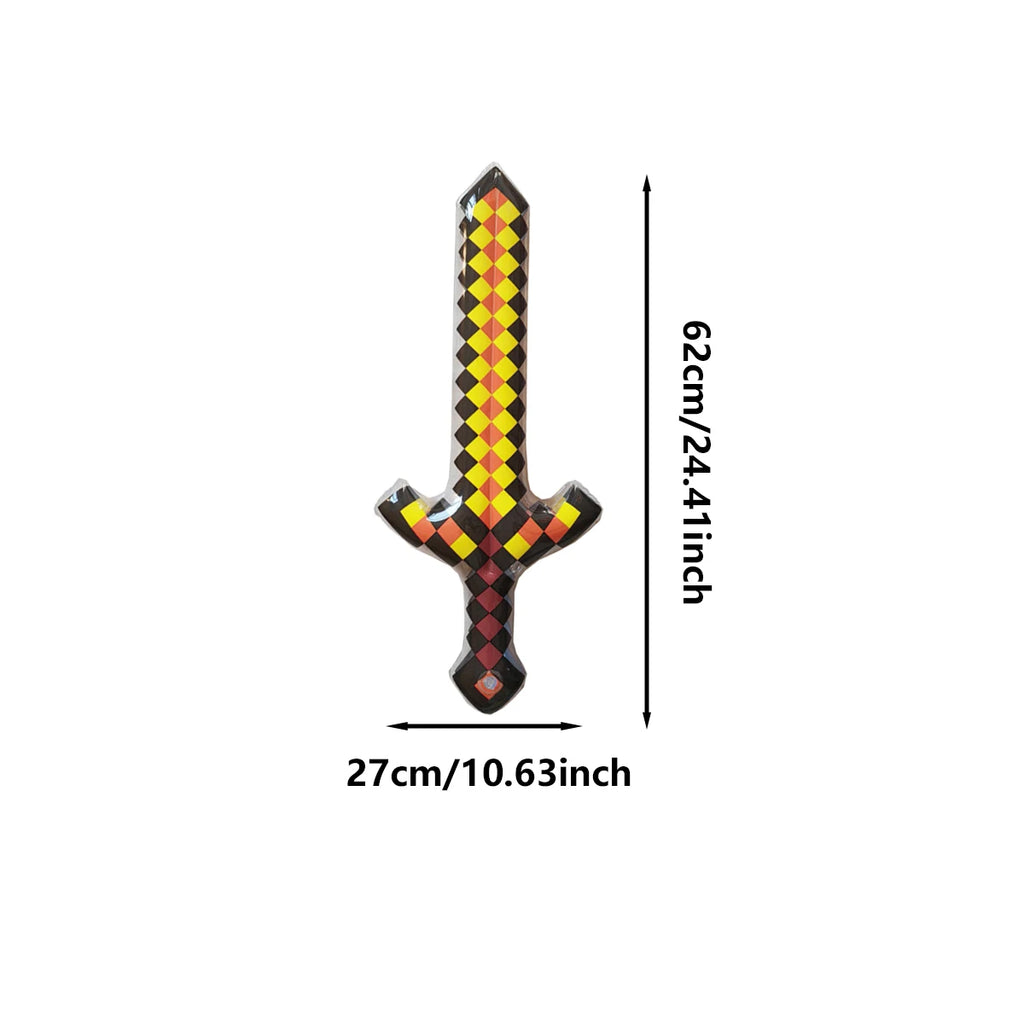 Pixel Style Toys Gemstone Sword Gold Sword Toys Home Games Inflatable Supplies Swords Christmas Gifts