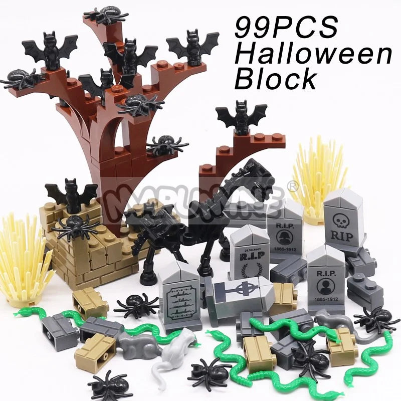 Halloween Building Blocks Set 99-265pcs Graveyard Construction Bricks