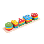 Wooden Shape Sorting Toy – Montessori Color Matching Puzzle