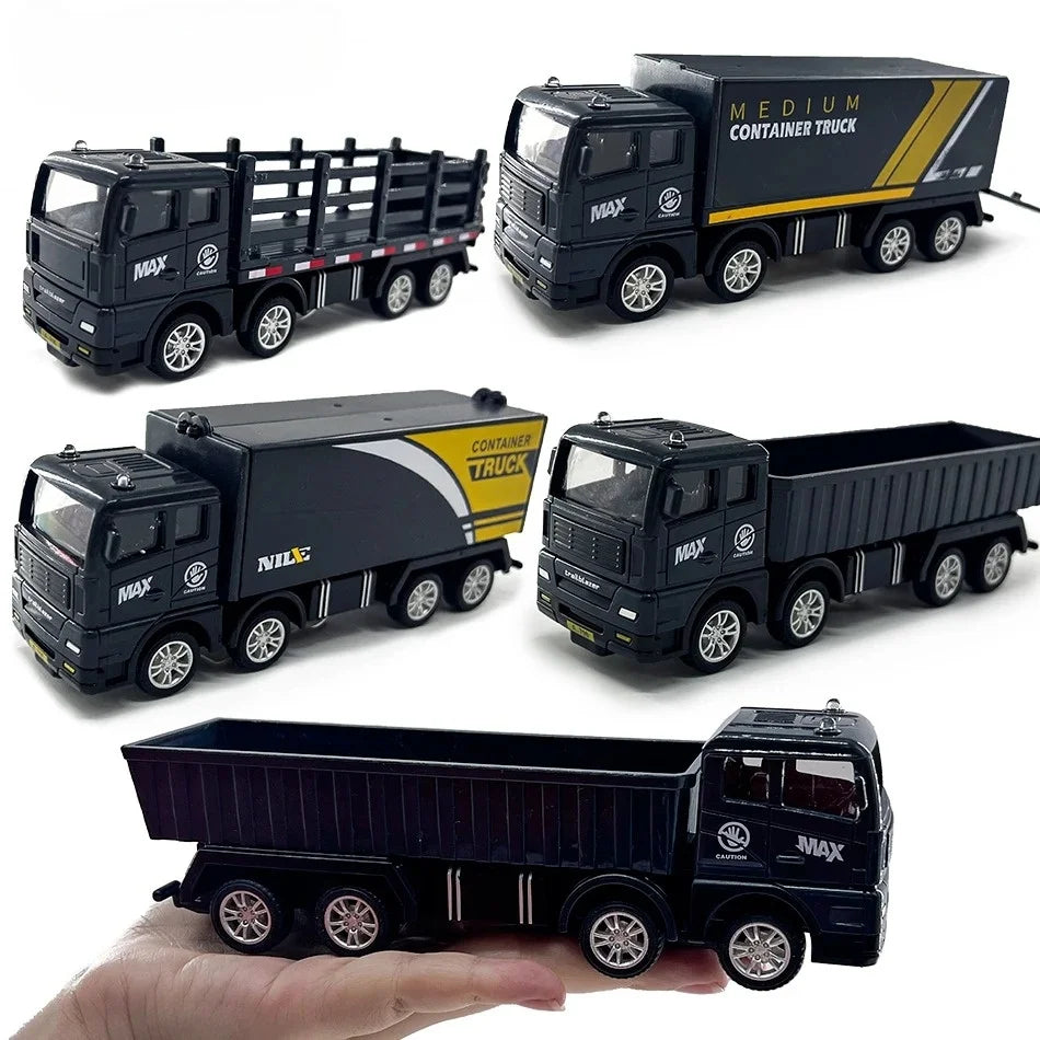 1:32 Container Truck Toy – Pull Back Freight Model