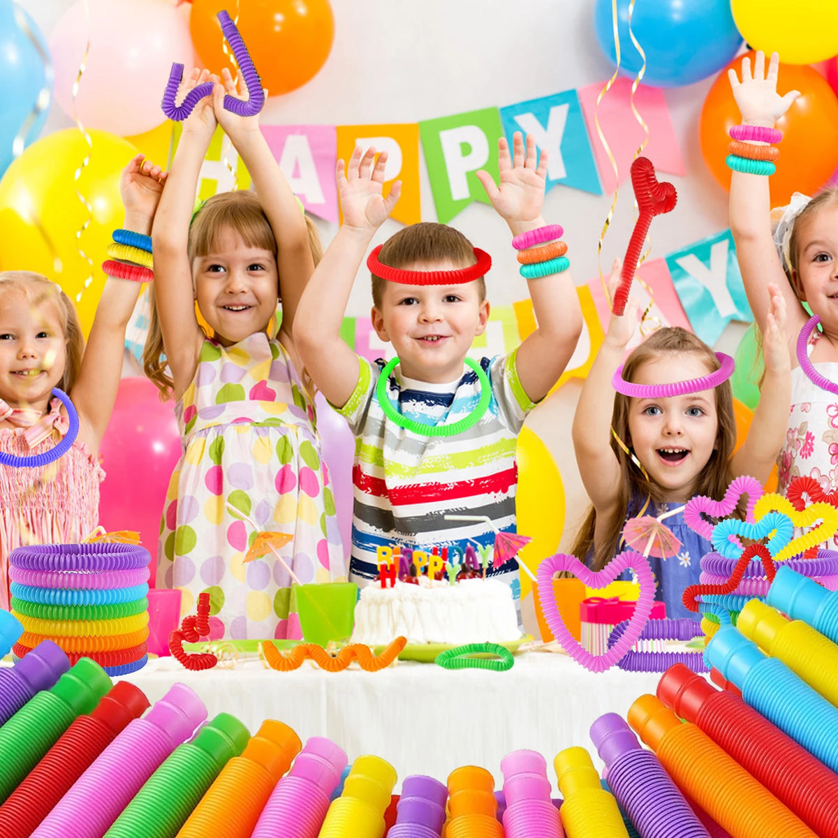 Telescopic Pop Tubes – Colorful Sensory Stretch Fidget Toys