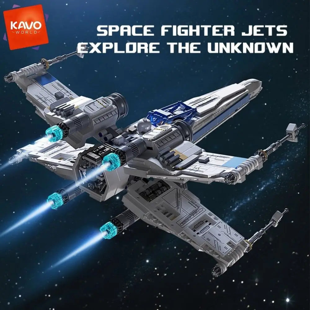 1271-Piece Space Fighter Building Blocks Set with LED Lights