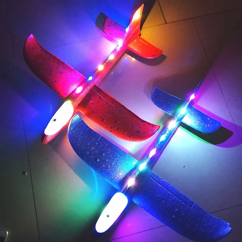 50/33CM Big Foam Plane Glider Hand Throw Airplane LED Inertial EPP Bubble Planes Outdoor Launch Kids Toys for Children Boys Gift