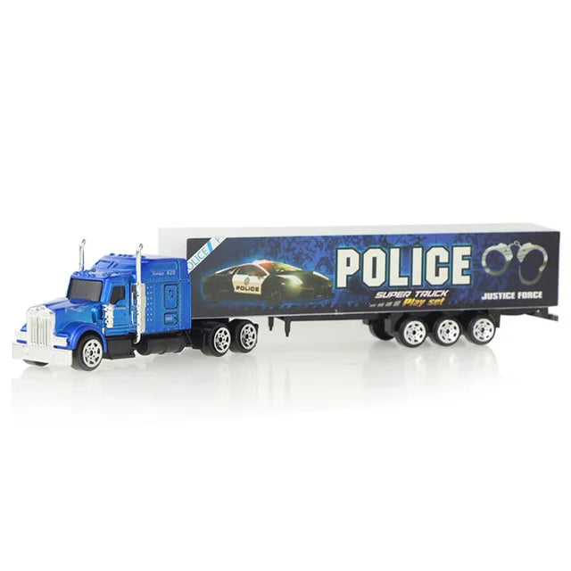 Diecast Container Truck 1:87 Alloy Vehicle Model Toy