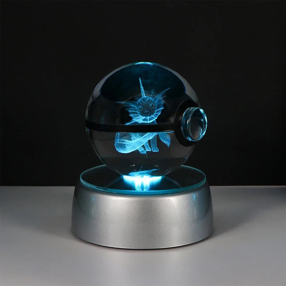 3D Crystal Ball Night Light – LED Decorative Display Lamp