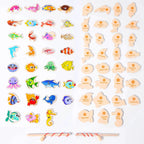 Wooden Magnetic Fishing Toy – Montessori Marine Learning Game