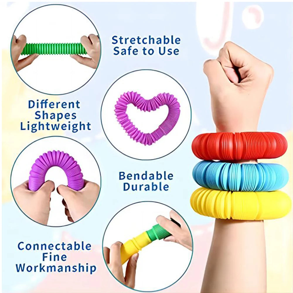 Telescopic Pop Tubes – Colorful Sensory Stretch Fidget Toys