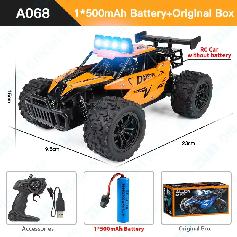 Remote Control Car 1:16 2WD Off-Road Climbing Vehicle with LED Lights
