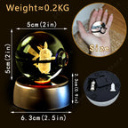 3D Crystal Ball Night Light – LED Glass Decorative Lamp