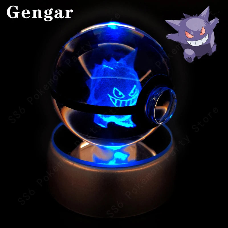 3D Crystal Ball Night Light Glass LED Collectible Lamp