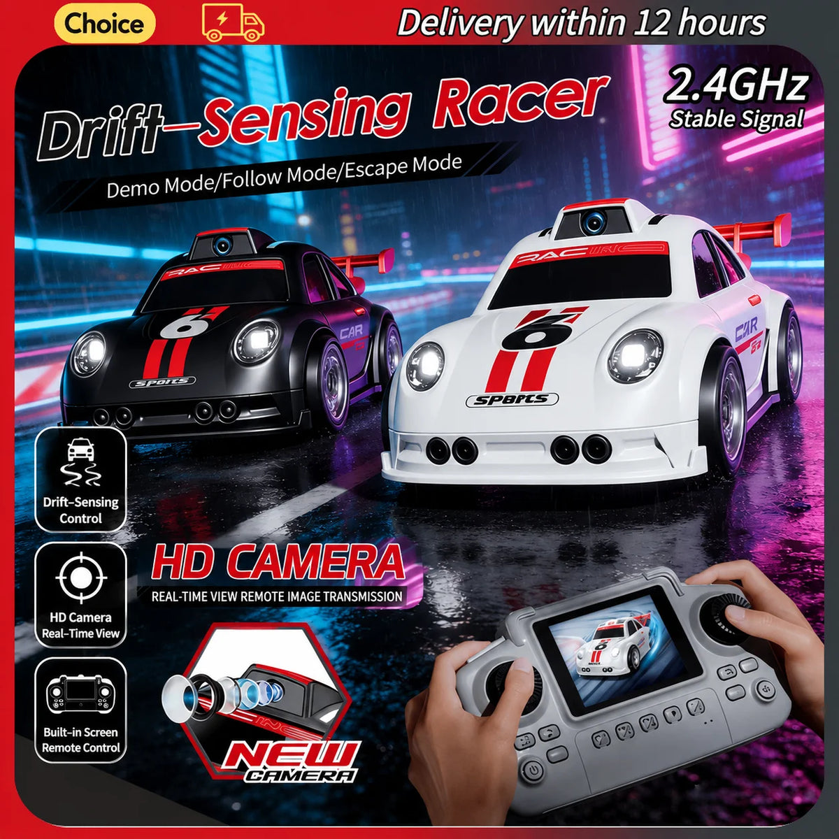 RC Drift Car – 1:32 High-Speed Racing Car with HD Camera