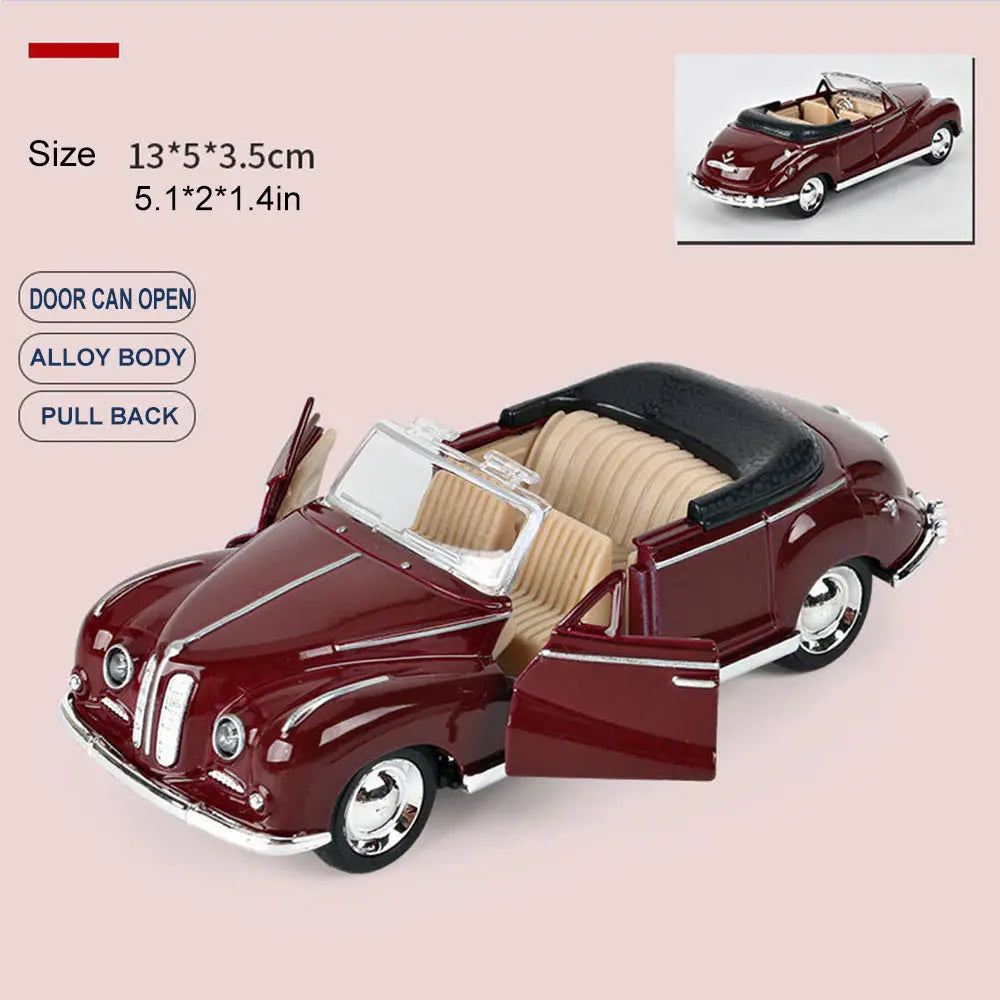 1:32 Diecast Car – Vintage Pull Back Miniature Vehicle