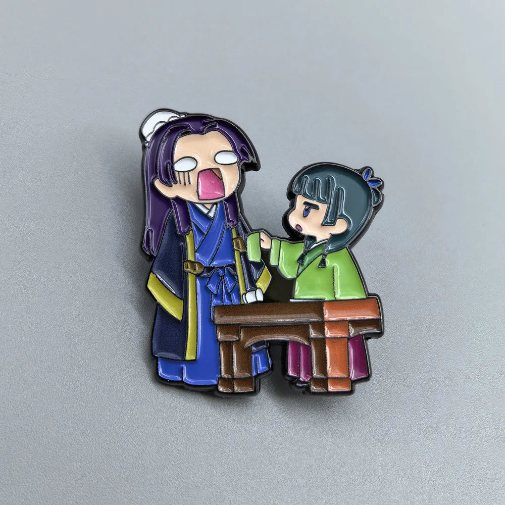 Cute Anime Couple Cartoon Enamel Brooch Pin Jinshi Mao Mao Collar Lapel Pins Badges Brooches Fashion Jewelry Accessories