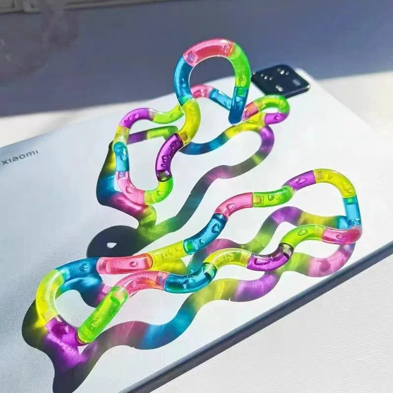 Twisting Rope Fidget Toy – Rainbow Knot Sensory Puzzle