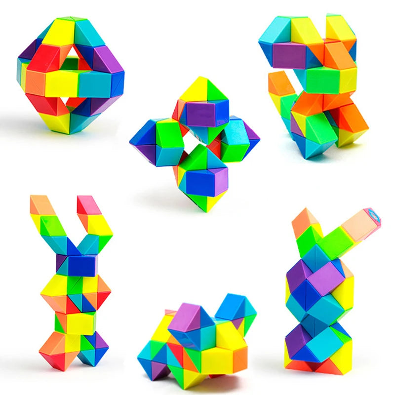 Magic Snake Puzzle Rainbow Transformable Fidget Toy