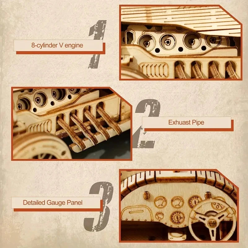 3D Wooden Puzzle – DIY Car Model Kit