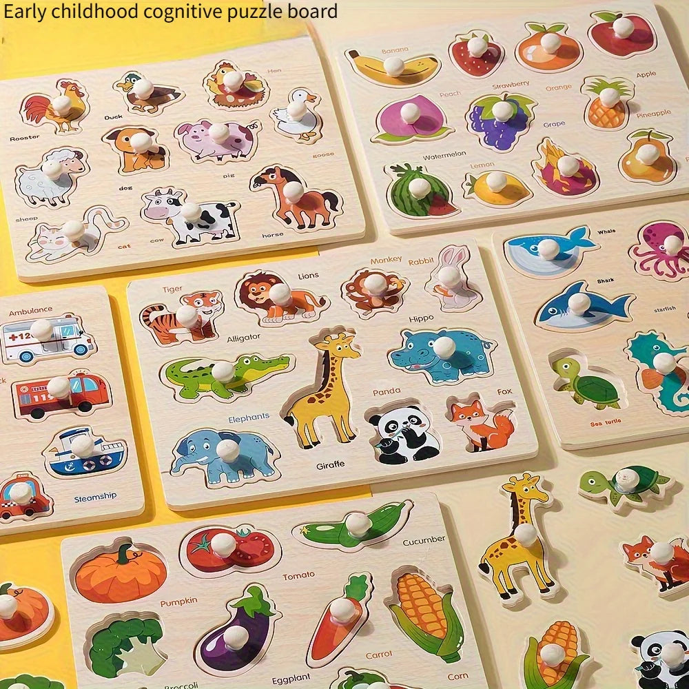 Montessori Shape Puzzle – Wooden Geometry Matching Board