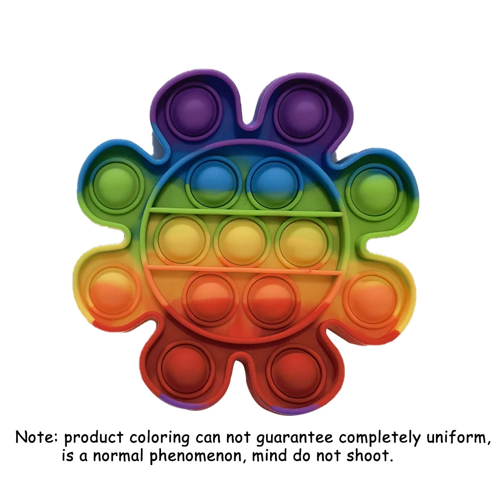 Push Pop Fidget Toy – Rainbow Bubble Sensory Stress Relief Game