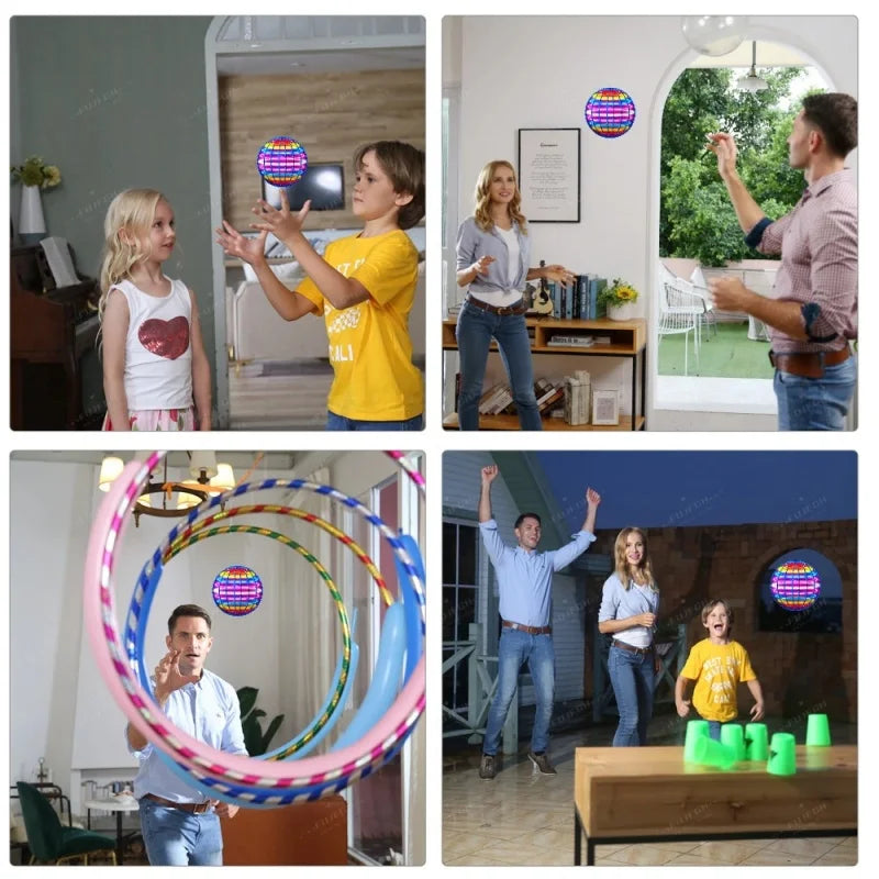 Flying Ball Toy with LED Lights, Boomerang Spinner & Remote Control
