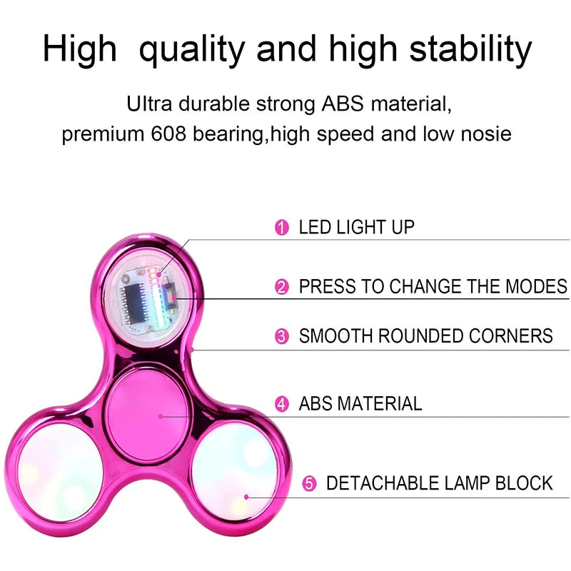 LED Glow Fidget Spinner – Light Up Gyro Toy