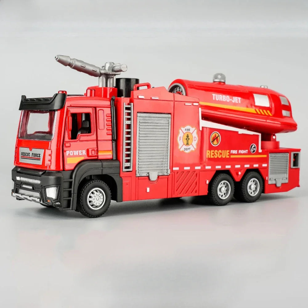 1:32 Fire Truck Toy – Diecast Ladder Model with Sound & Light