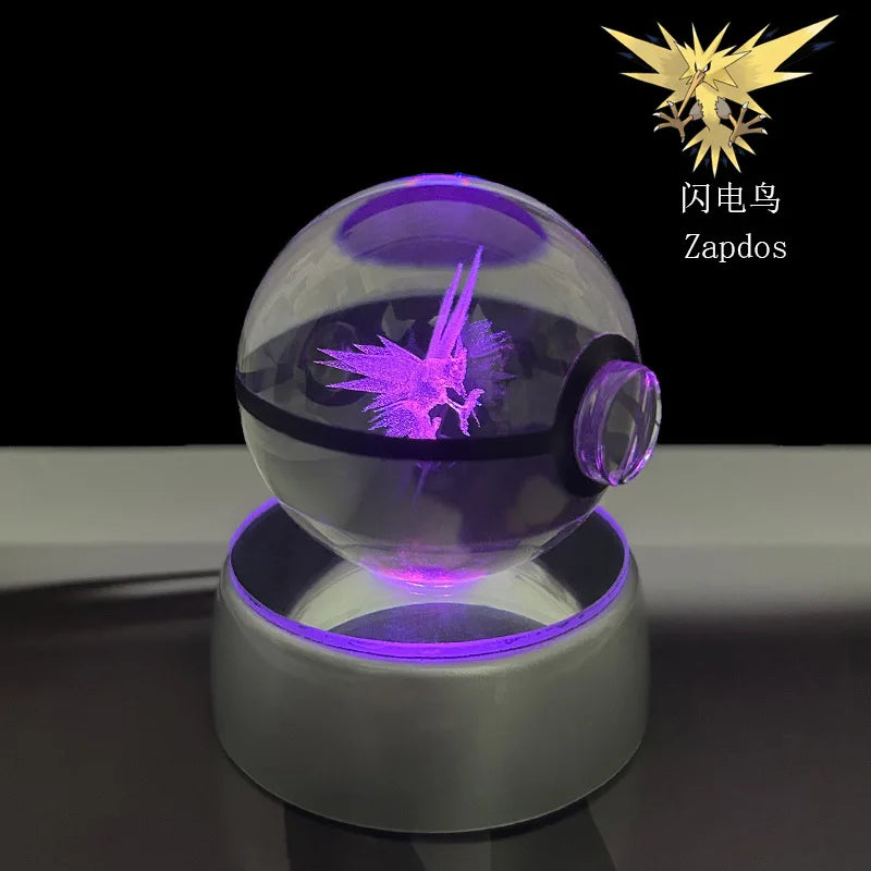 3D Crystal Ball Night Light – LED Decorative Display Lamp