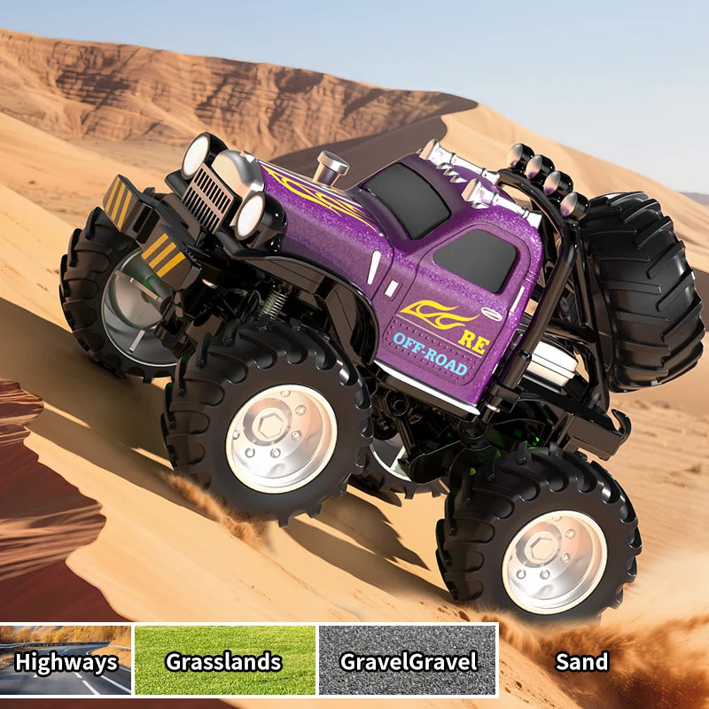 Mini RC Truck 1:64 with Trailer All-Terrain Remote Control