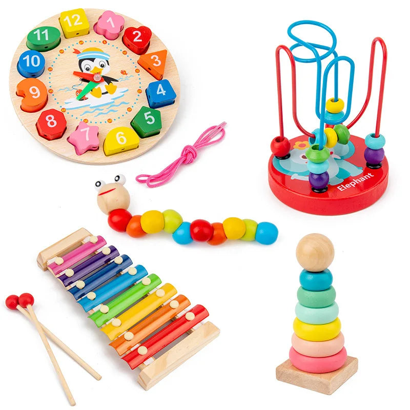Wooden Montessori Puzzle – 3D Early Learning Toy for Kids