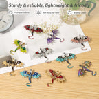 10Pcs Fashion Alloy Enamel Flying Dragon Shaped Brooch Pin Vintage Spread Wing Dragon Style Pendant Set for Necklace and Jewelry