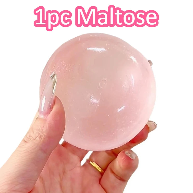 Blue Maltose Squishy Toy – Transparent Mochi Fidget Ball