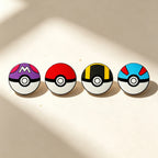 4pcs Poké Ball Enamel Pin Set Classic, Master, Ultra & Great Ball Brooch Badges for Fans, Cosplay & Daily Decoration